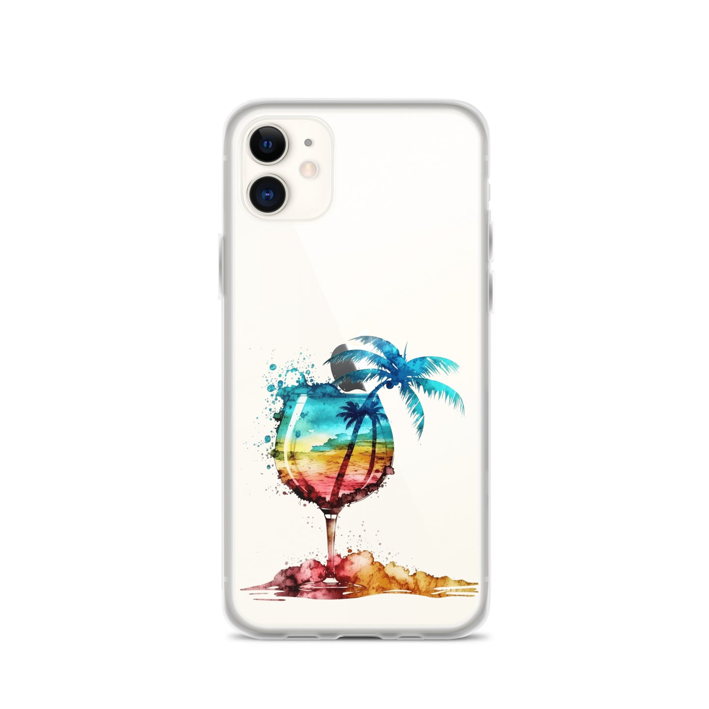 Clear Case for iPhone® Tropical Palm Drink