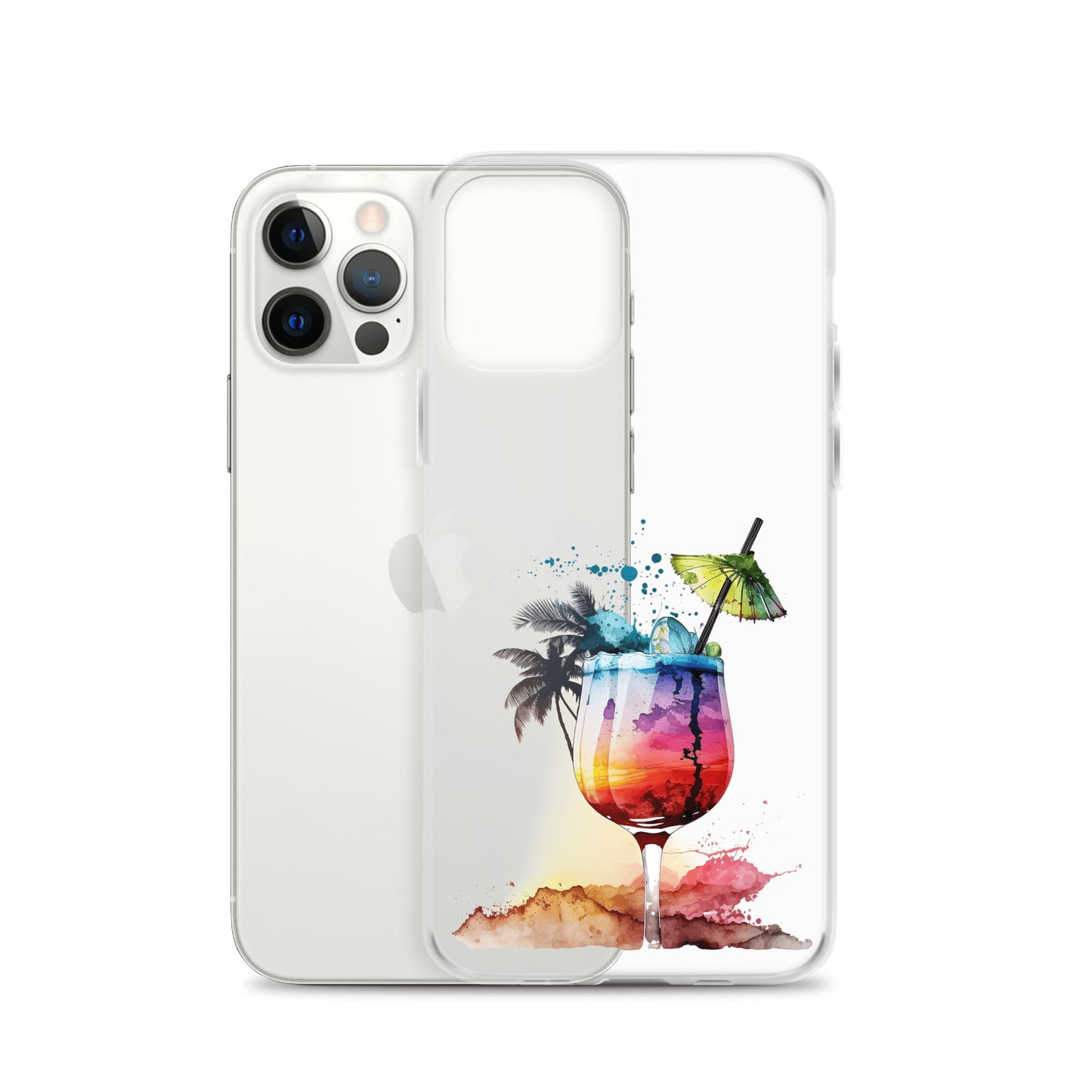 Clear Case for iPhone® Tropical Drink Palm & Umbrella