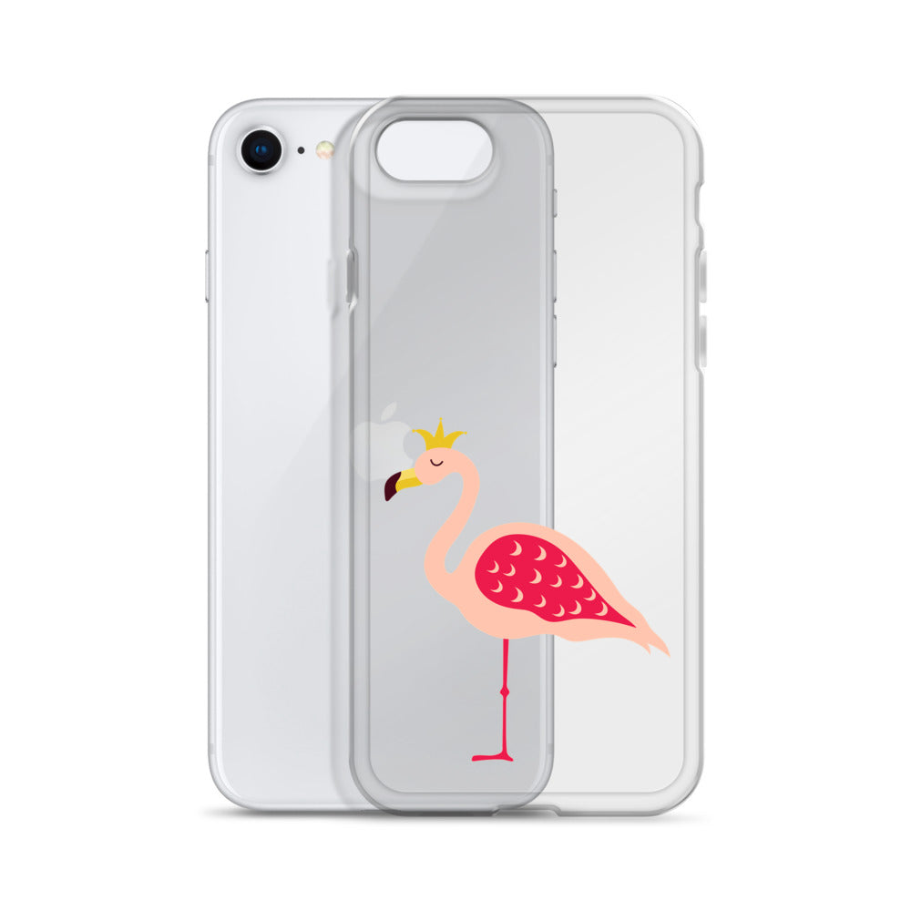 Clear Case for iPhone® Queen Flamingo