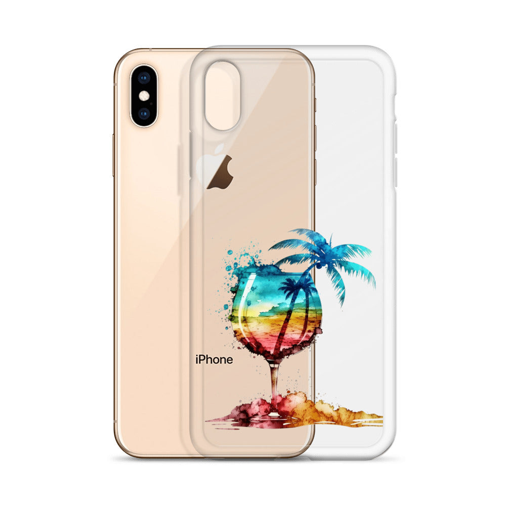 Clear Case for iPhone® Tropical Palm Drink