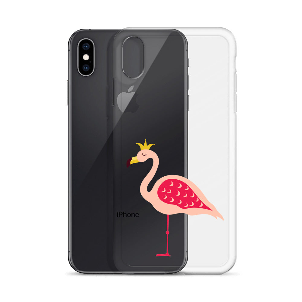 Clear Case for iPhone® Queen Flamingo