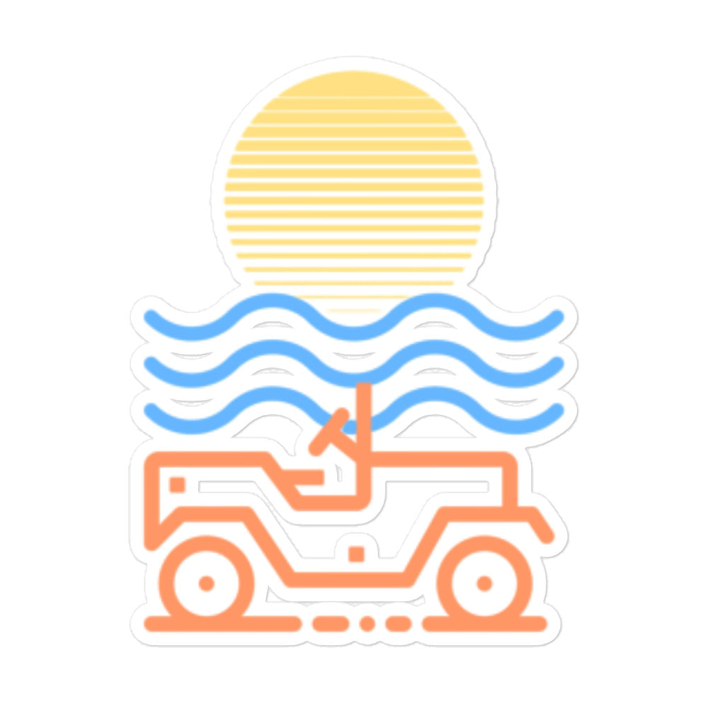 Bubble-free stickers Sun Beach 4x4