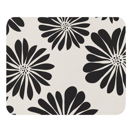 Mouse pad Flowers Black and White