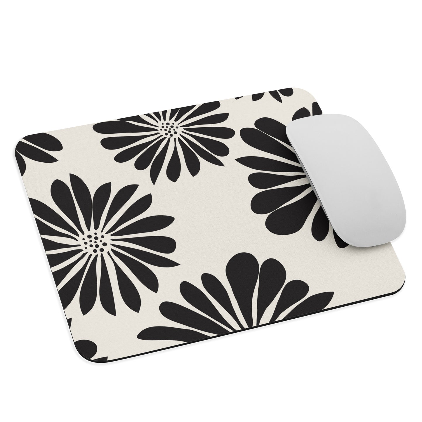 Mouse pad Flowers Black and White