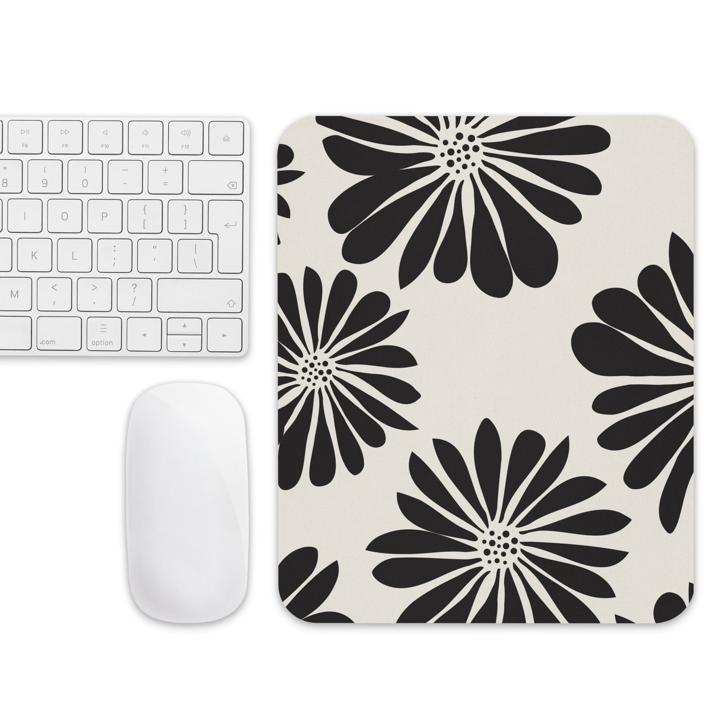 Mouse pad Flowers Black and White