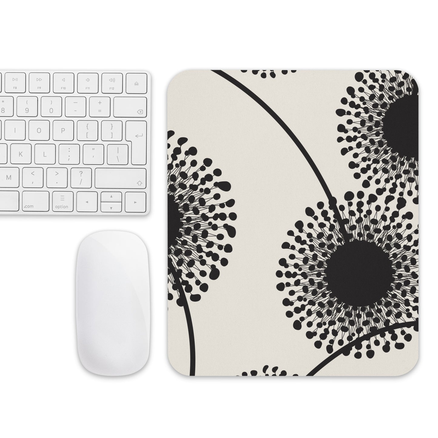Mouse pad Large Dandelion Black & White