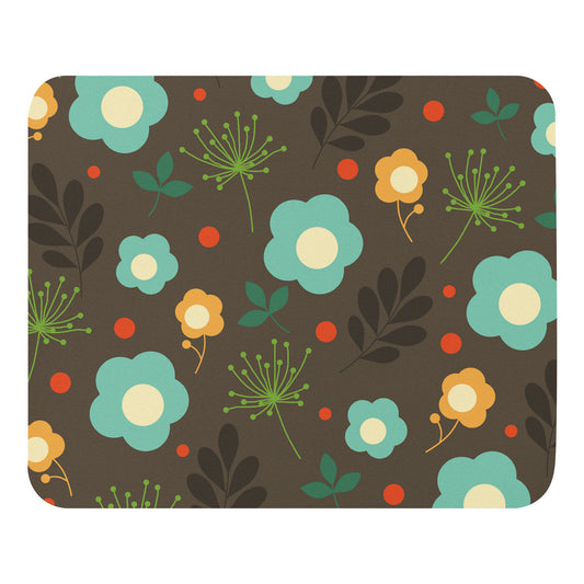 Mouse pad Retro Flowers Brown