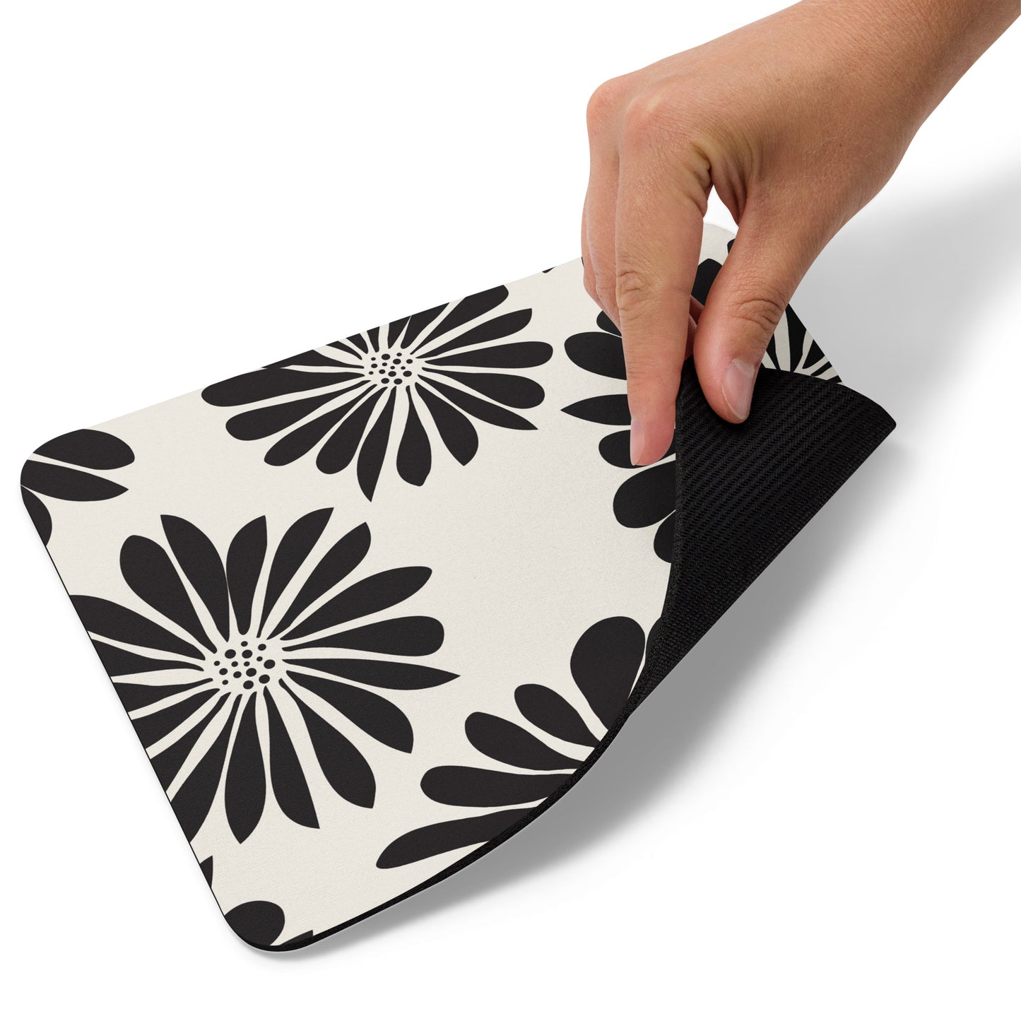 Mouse pad Flowers Black and White