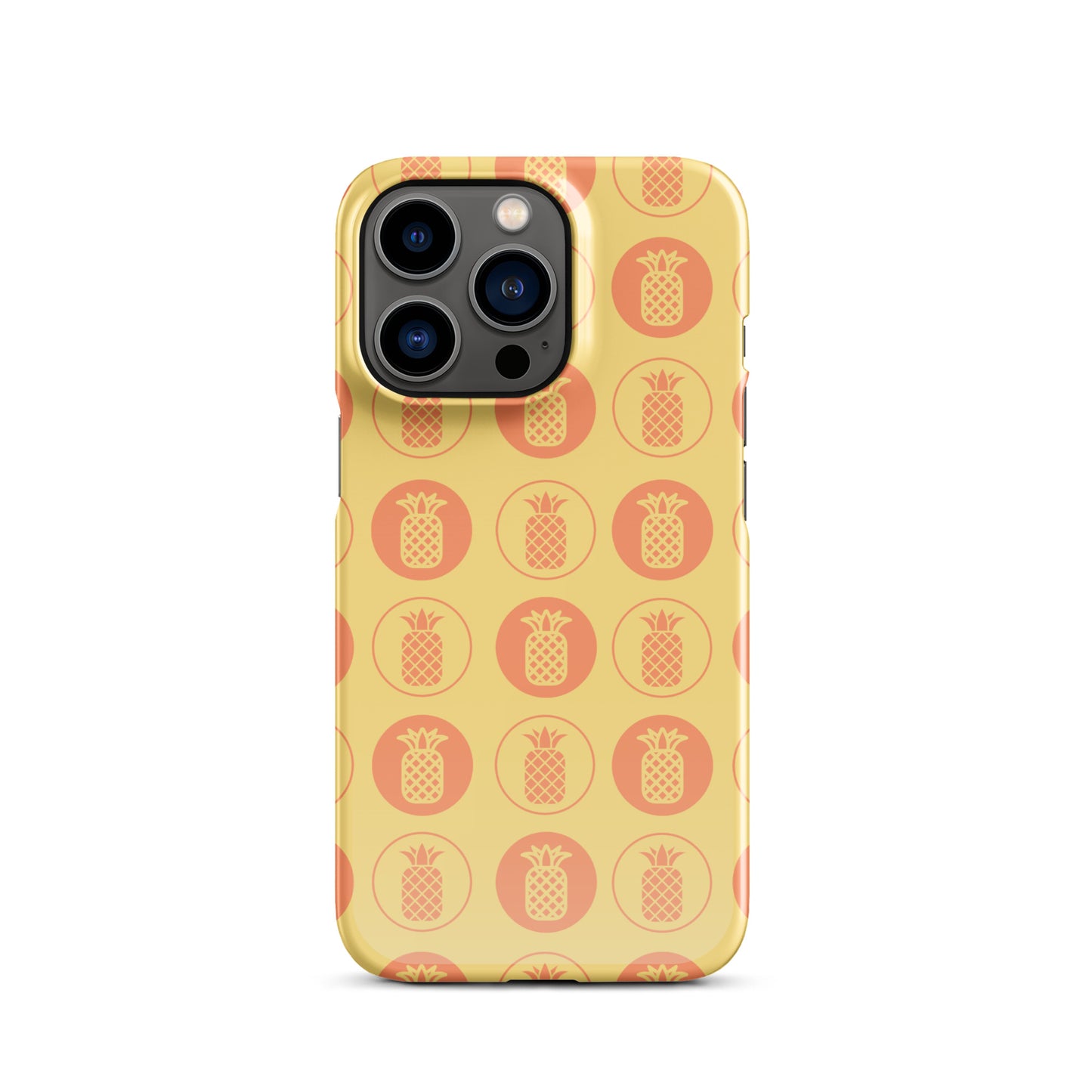 Snap case for iPhone® Pineapple Repeat Orange with Yellow Background