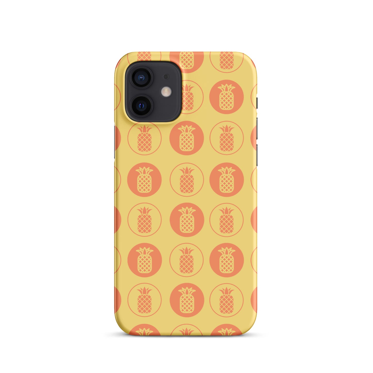 Snap case for iPhone® Pineapple Repeat Orange with Yellow Background