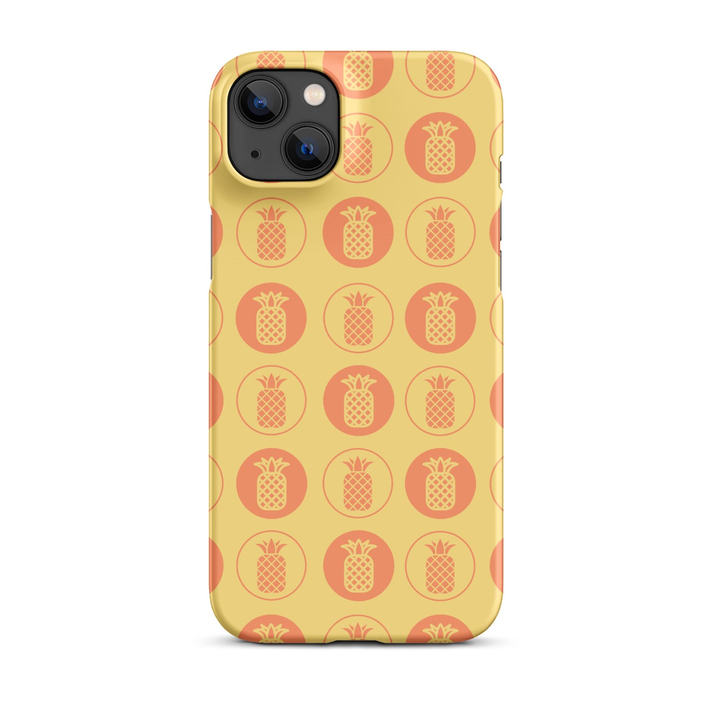 Snap case for iPhone® Pineapple Repeat Orange with Yellow Background