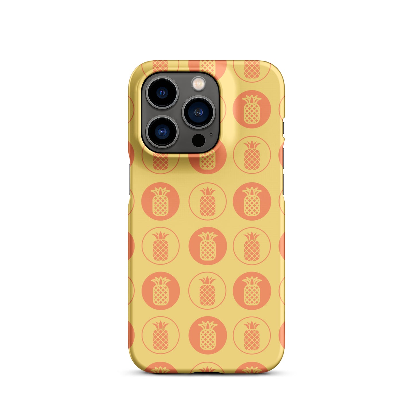 Snap case for iPhone® Pineapple Repeat Orange with Yellow Background