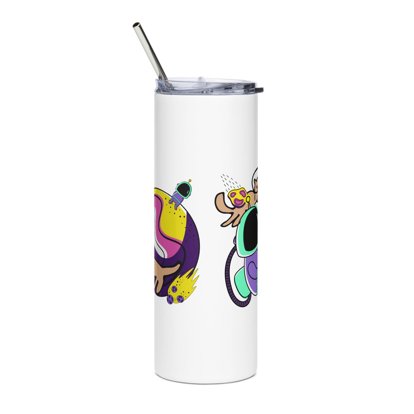 Stainless steel tumbler Cats in Space