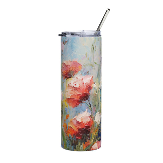 Stainless steel tumbler floral 3