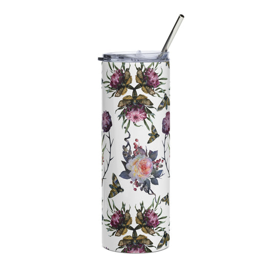 Stainless steel tumbler Flowers and Bees
