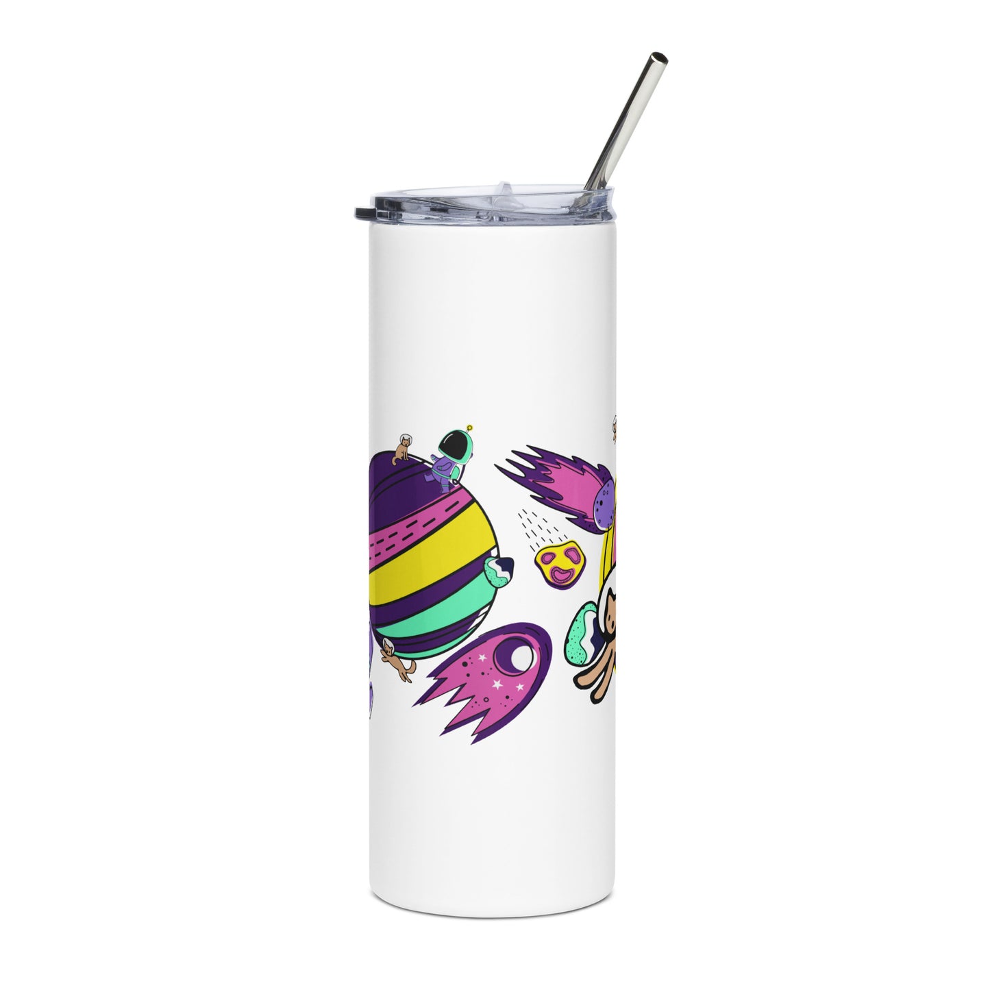 Stainless steel tumbler Cats in Space