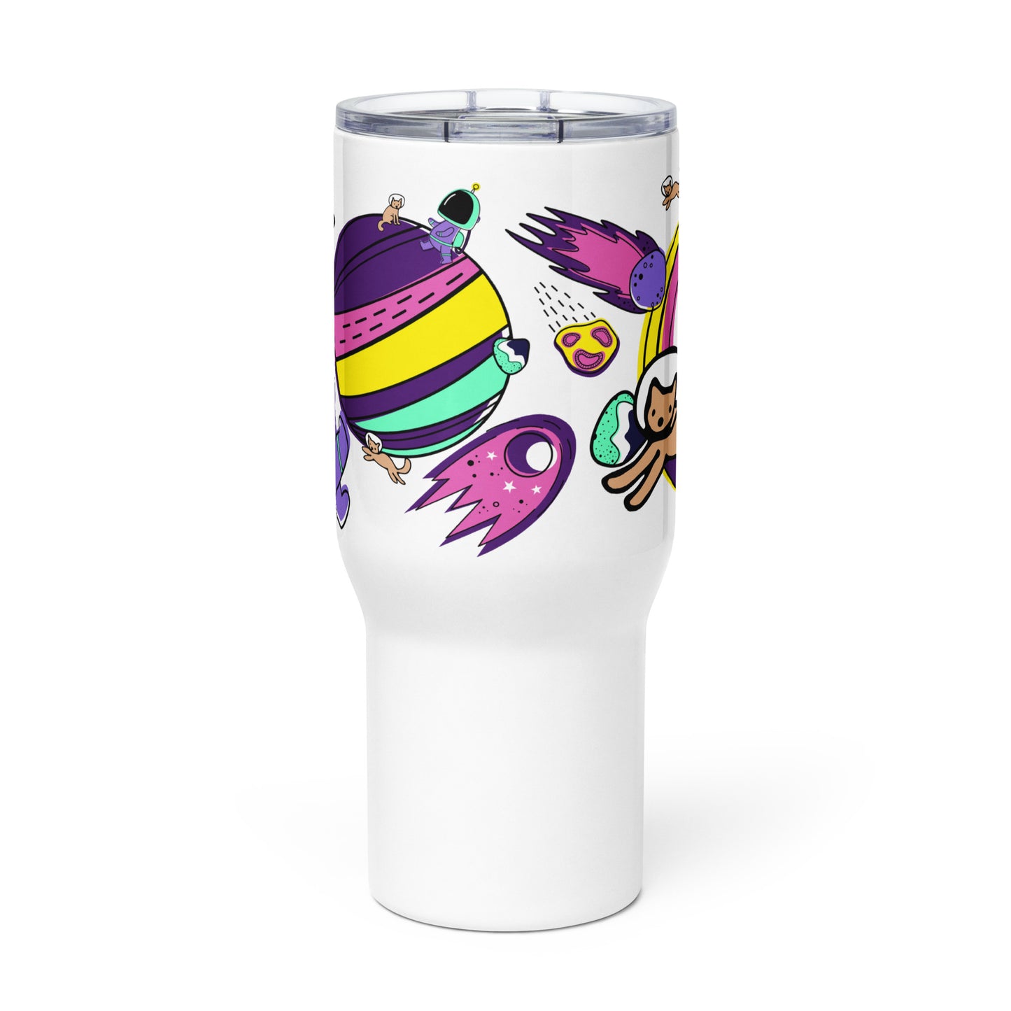Travel mug with a handle Cats In Space