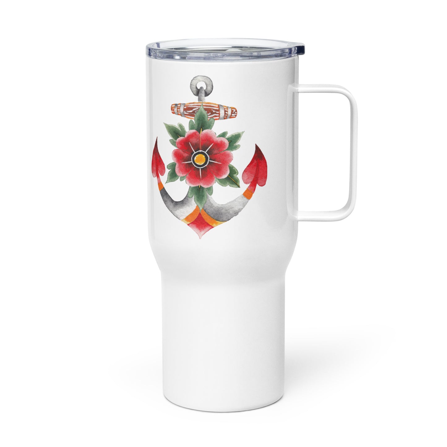 Travel mug with a handle Anchor Flower