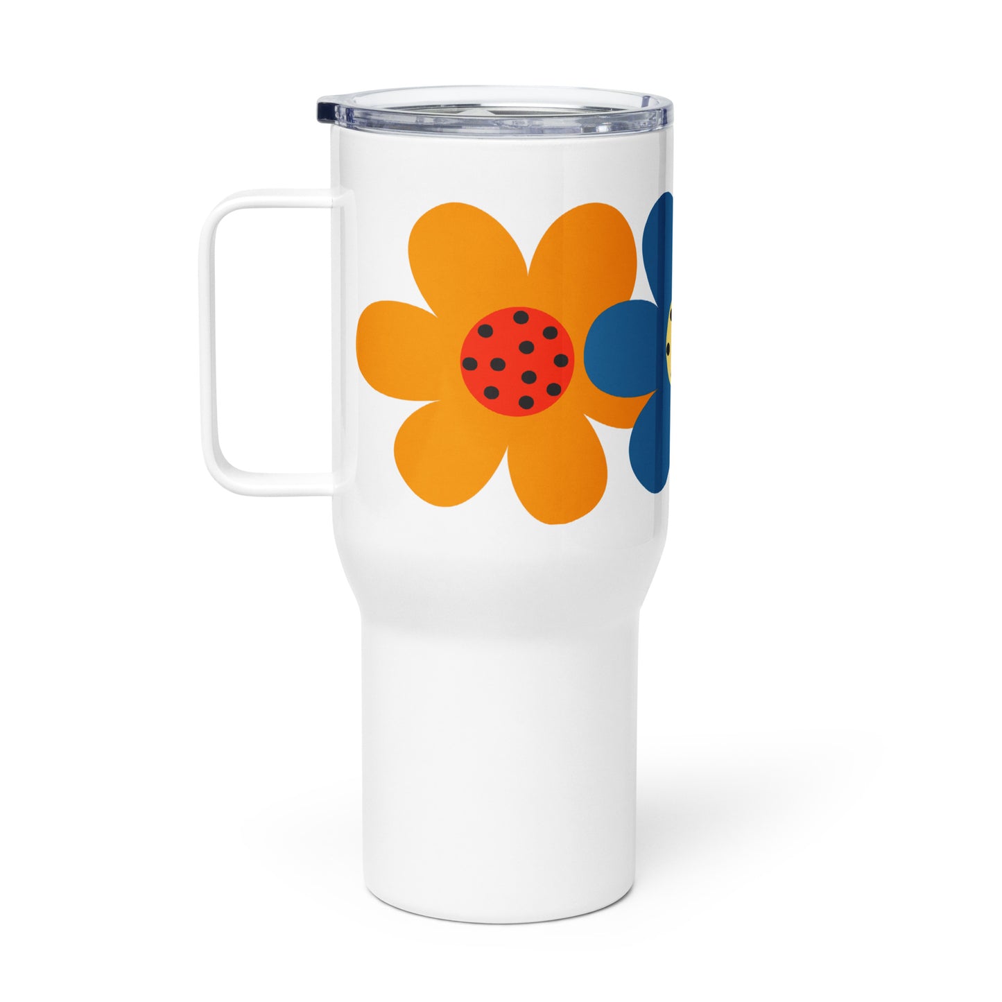 Travel mug with a handle Color Flowers