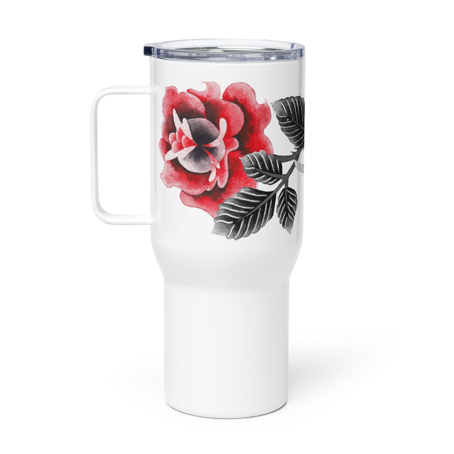 Travel mug with a handle Red Roses