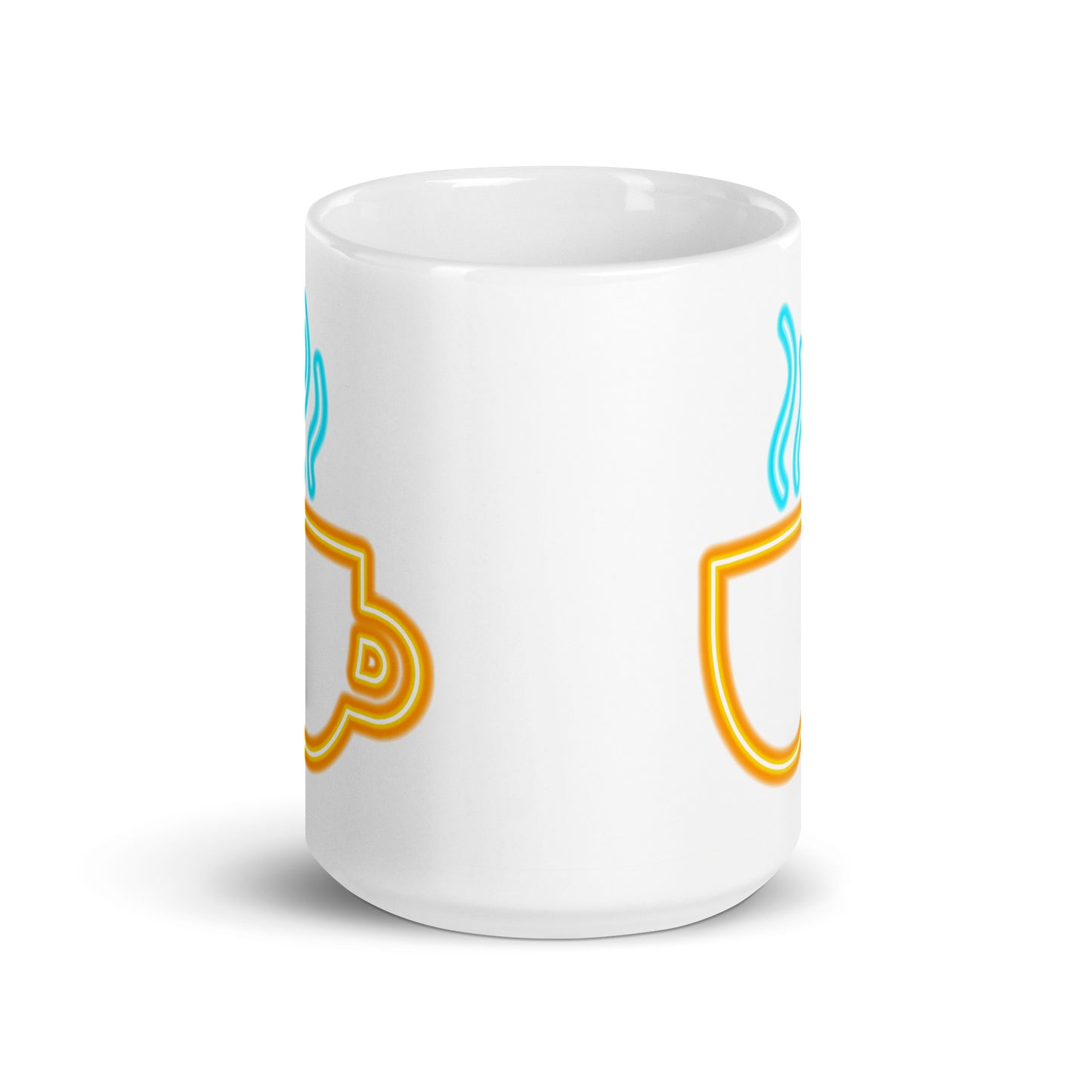 White glossy mug Neon Coffee