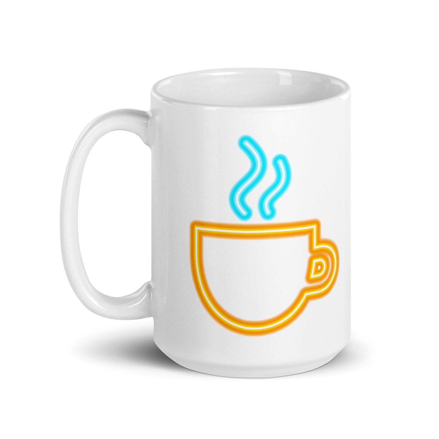 White glossy mug Neon Coffee