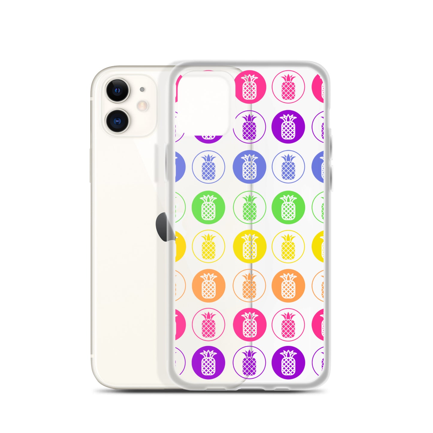 Clear Case for iPhone® Pineapple Rainbow