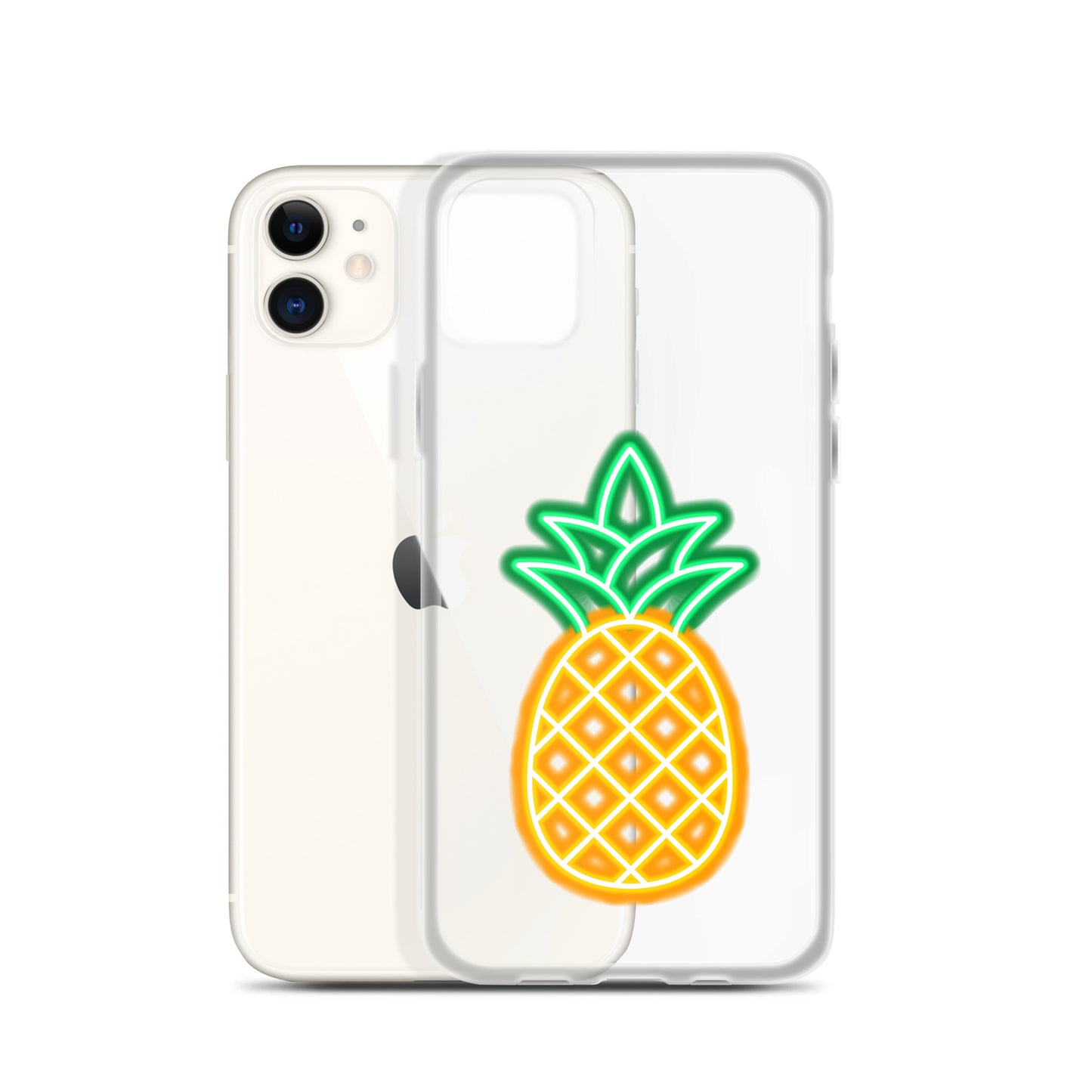 Clear Case for iPhone® Neon Pineapple