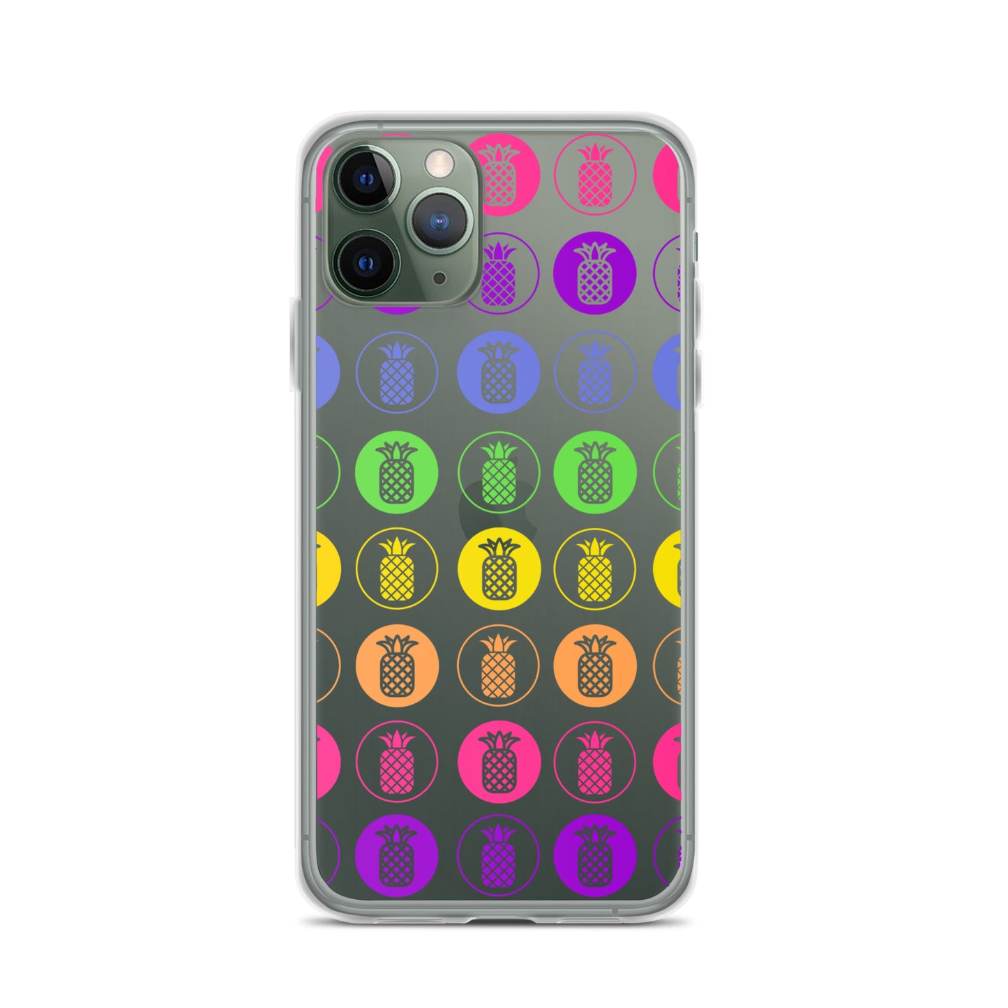 Clear Case for iPhone® Pineapple Rainbow