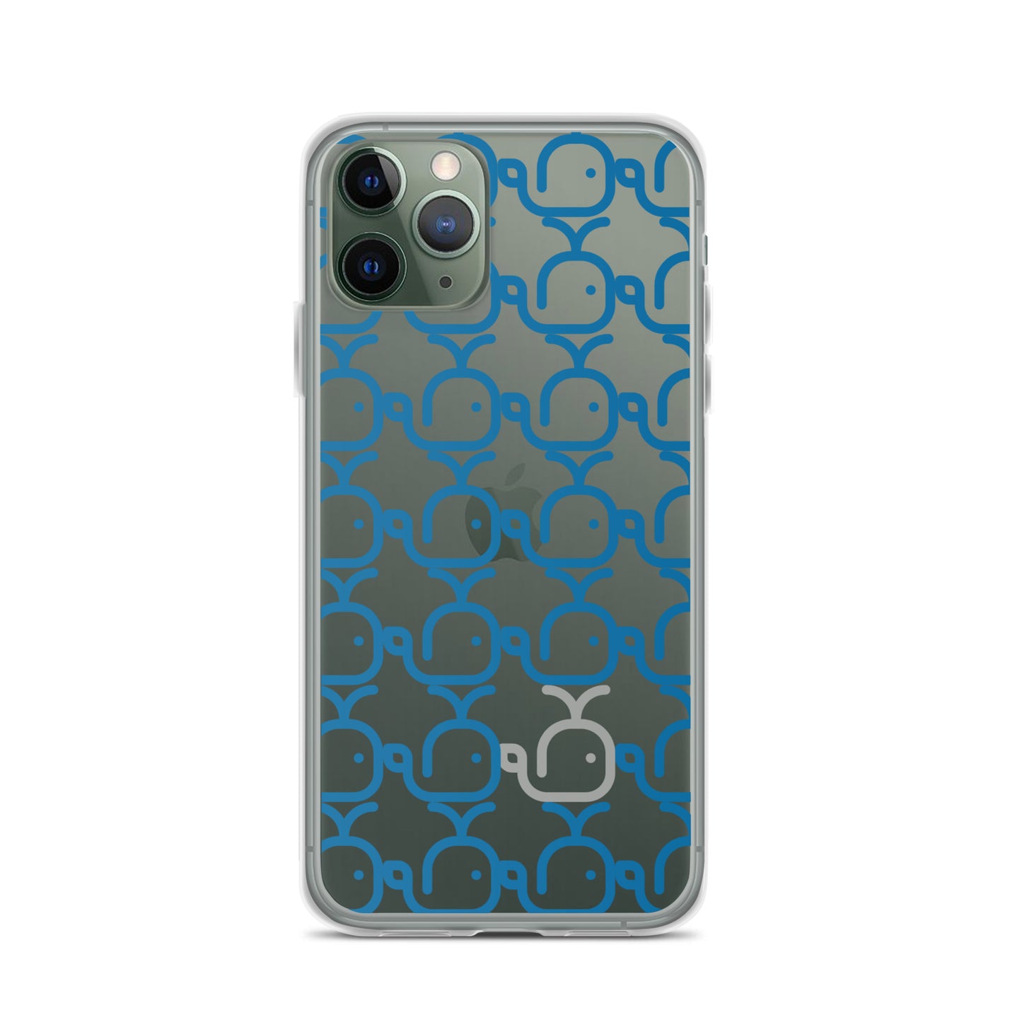 Clear Case for iPhone® Whales Blue/Grey