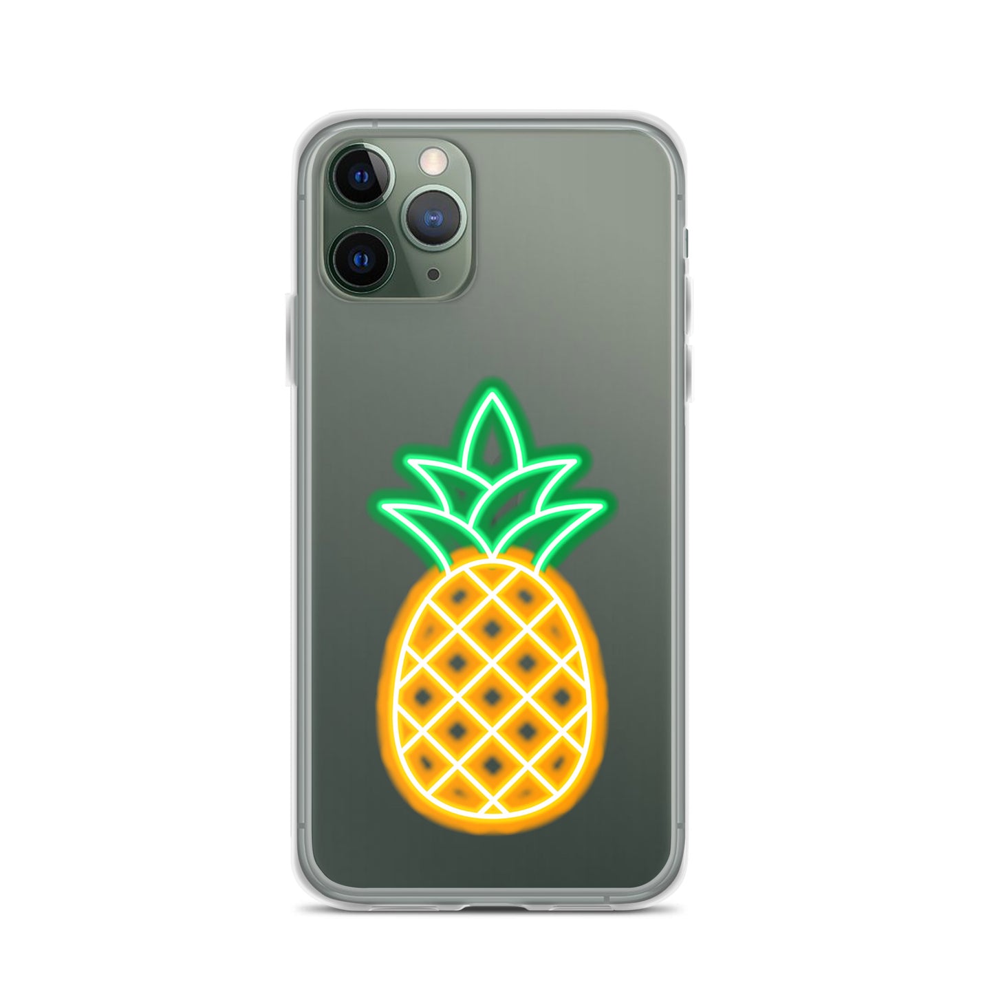 Clear Case for iPhone® Neon Pineapple