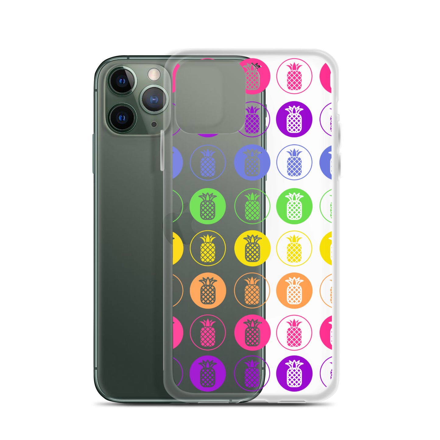 Clear Case for iPhone® Pineapple Rainbow