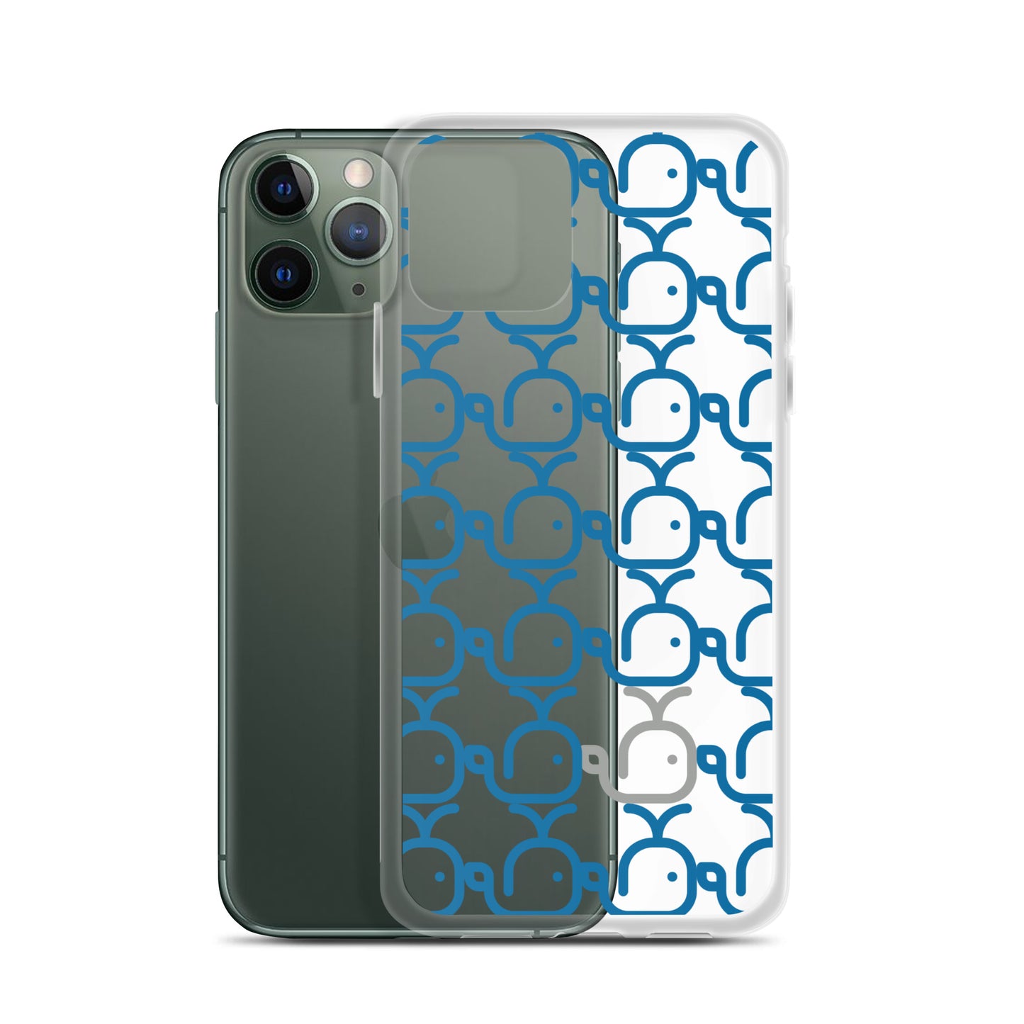 Clear Case for iPhone® Whales Blue/Grey