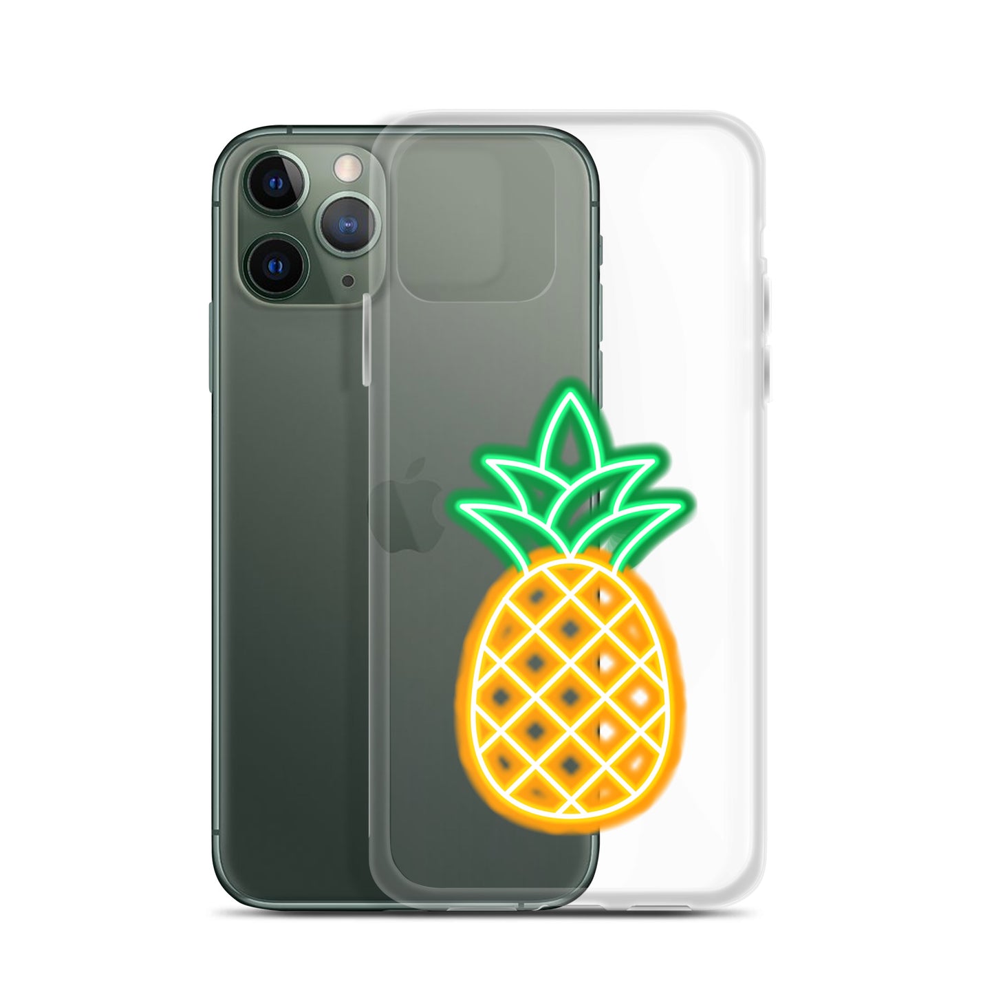 Clear Case for iPhone® Neon Pineapple