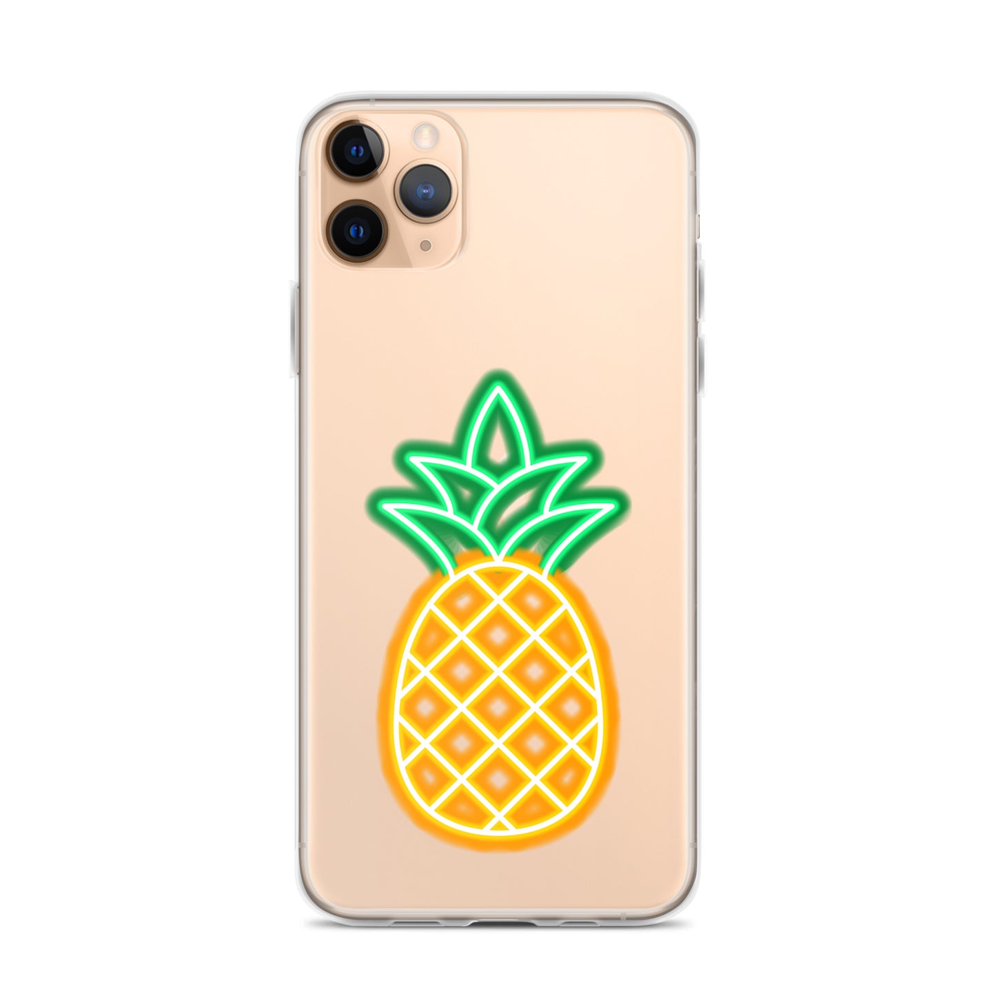 Clear Case for iPhone® Neon Pineapple