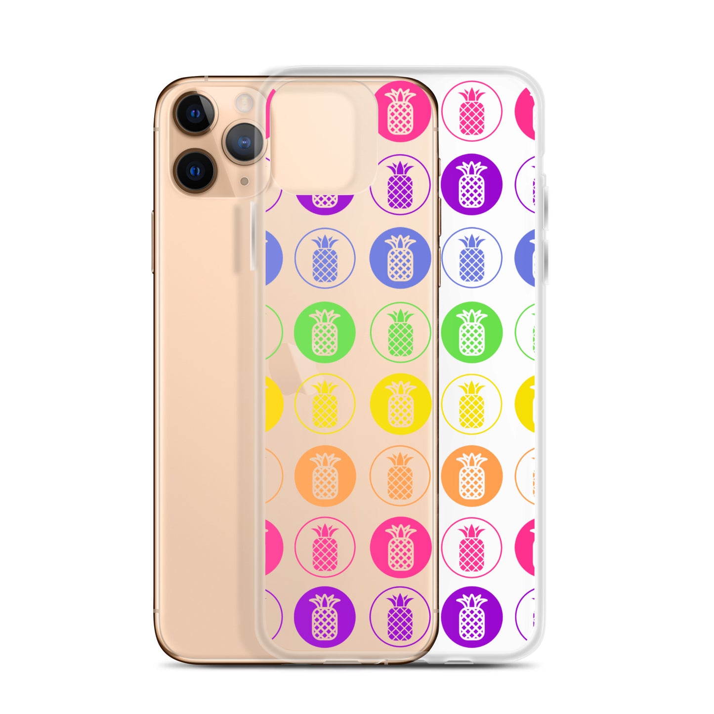 Clear Case for iPhone® Pineapple Rainbow