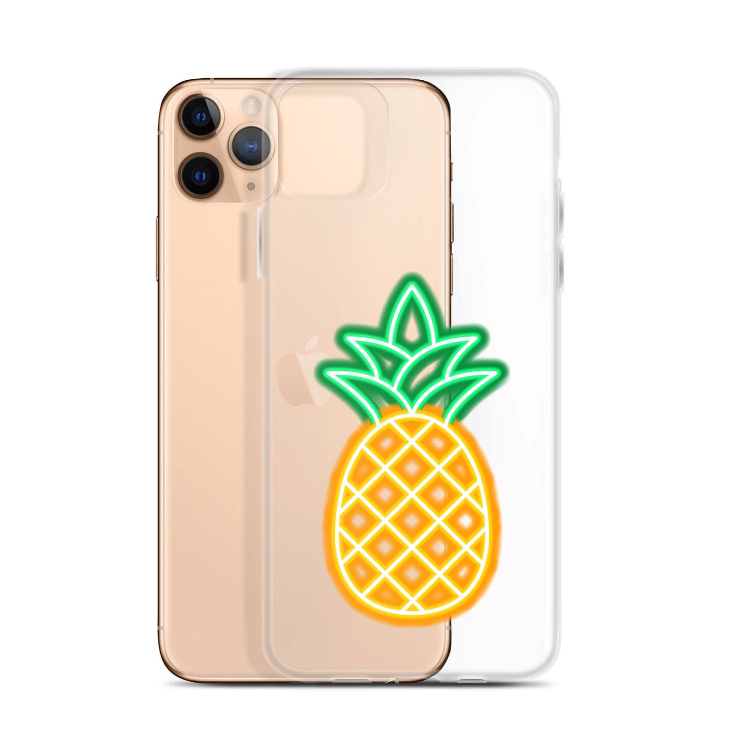 Clear Case for iPhone® Neon Pineapple