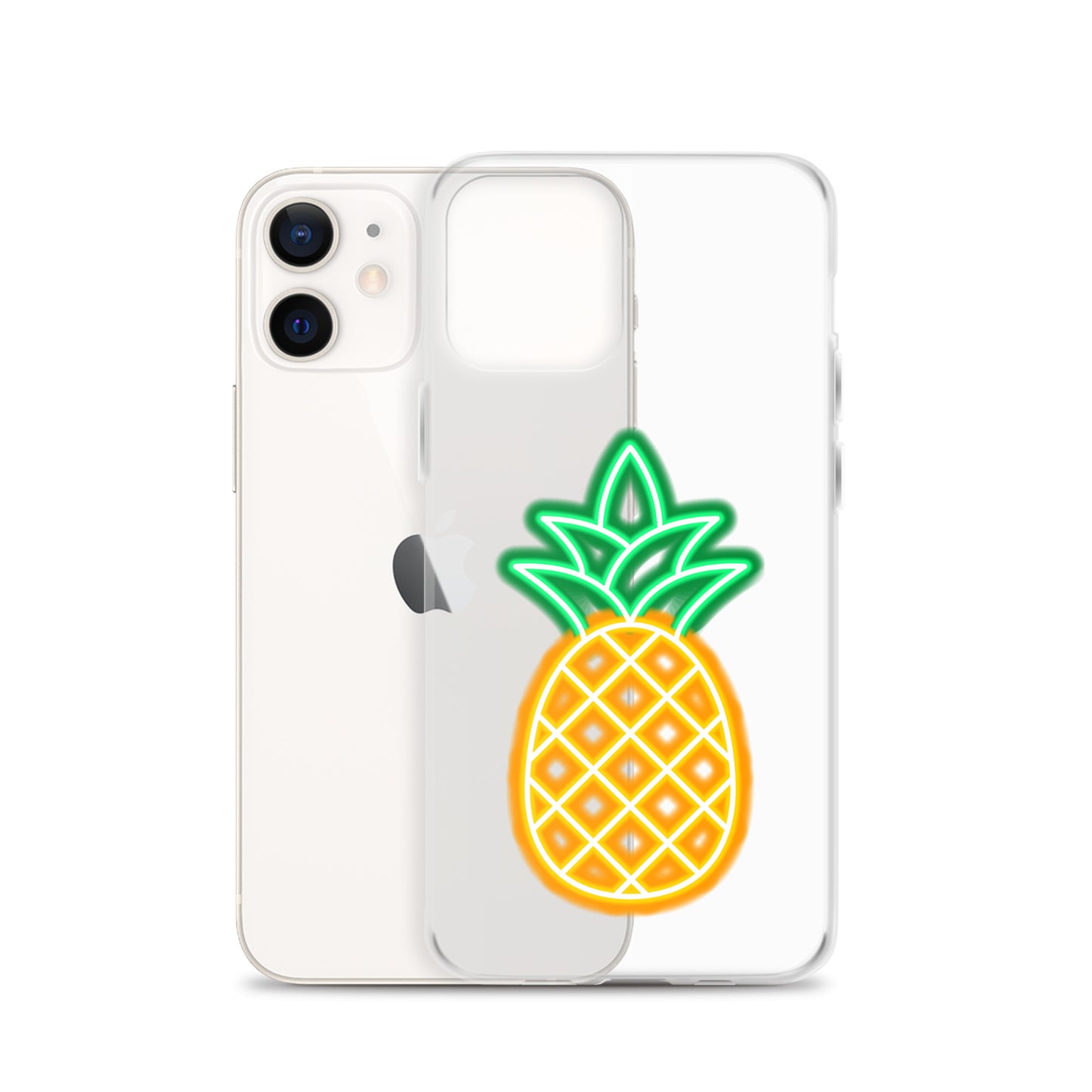 Clear Case for iPhone® Neon Pineapple