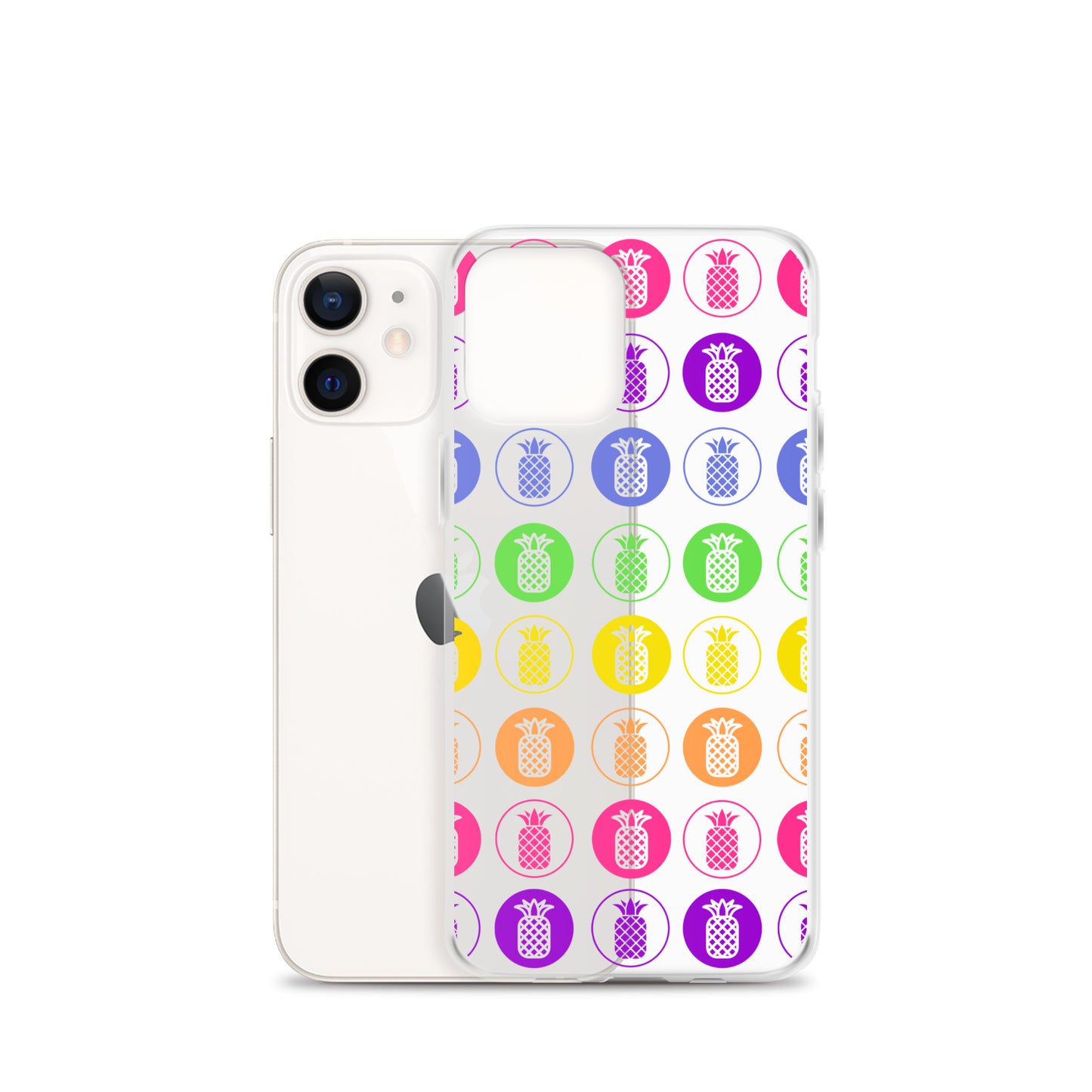 Clear Case for iPhone® Pineapple Rainbow