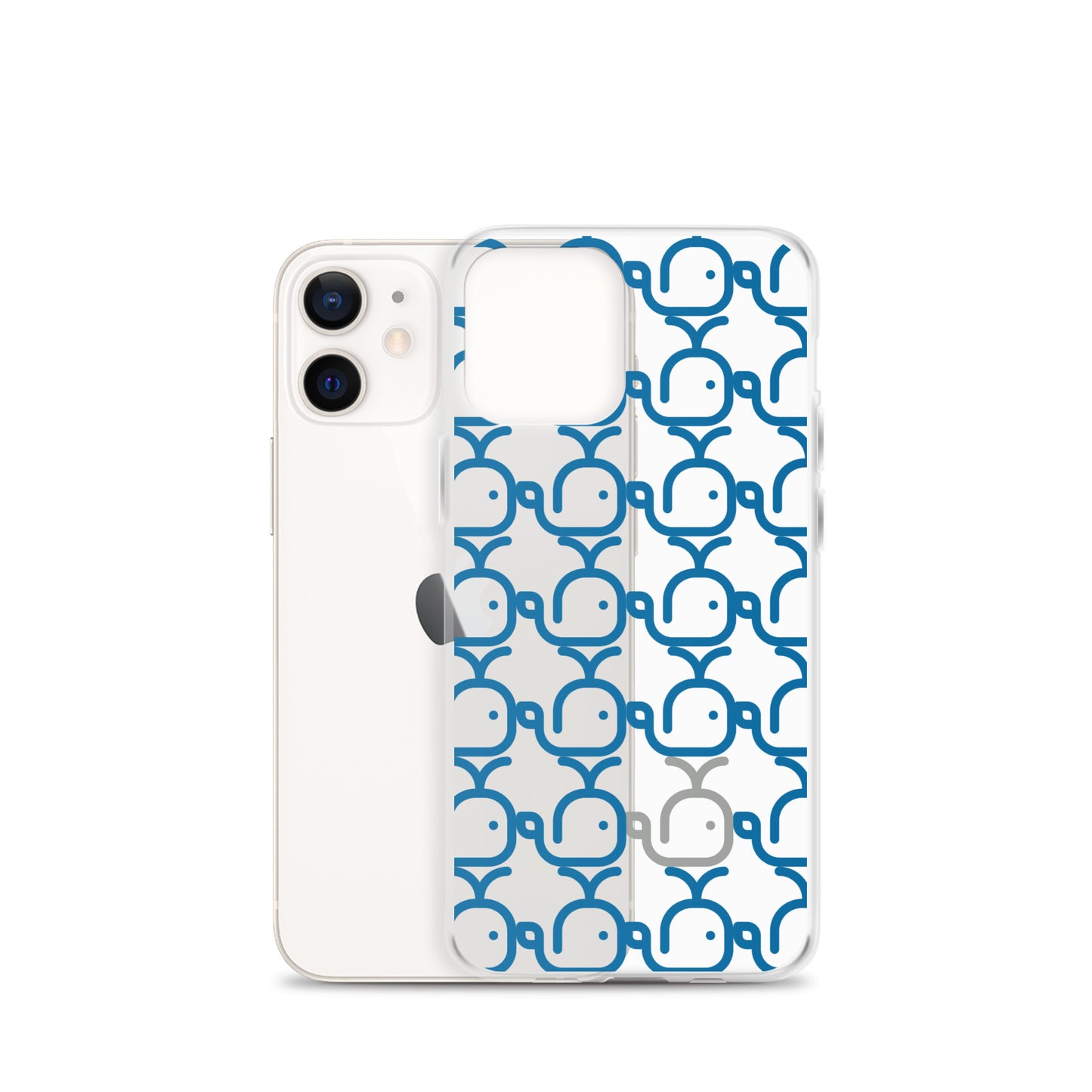 Clear Case for iPhone® Whales Blue/Grey