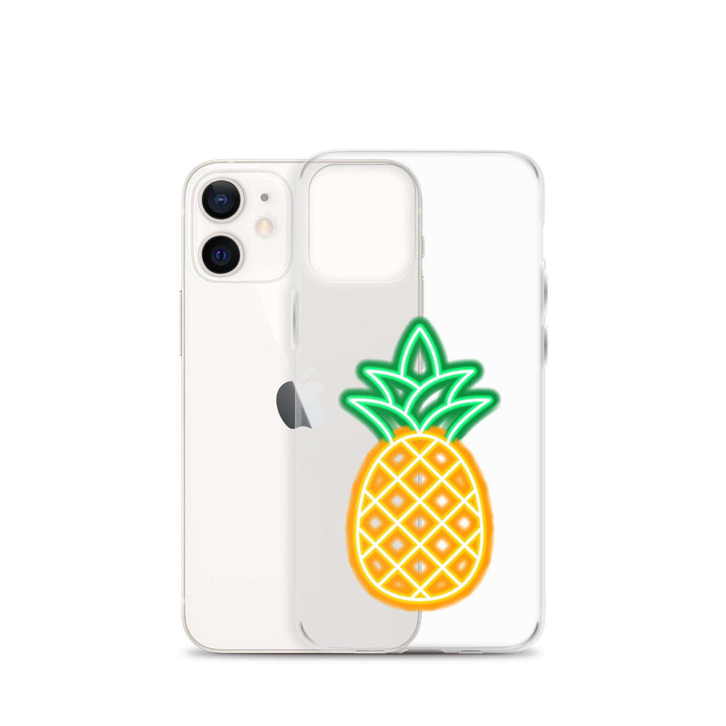 Clear Case for iPhone® Neon Pineapple