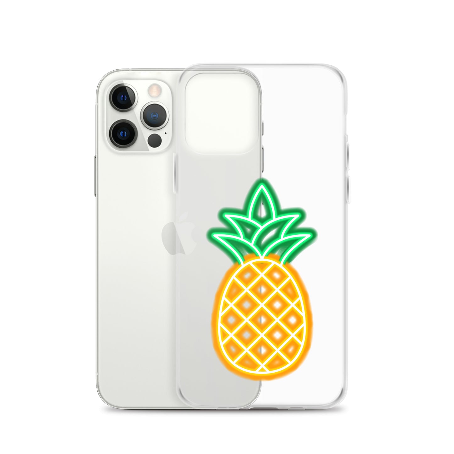 Clear Case for iPhone® Neon Pineapple