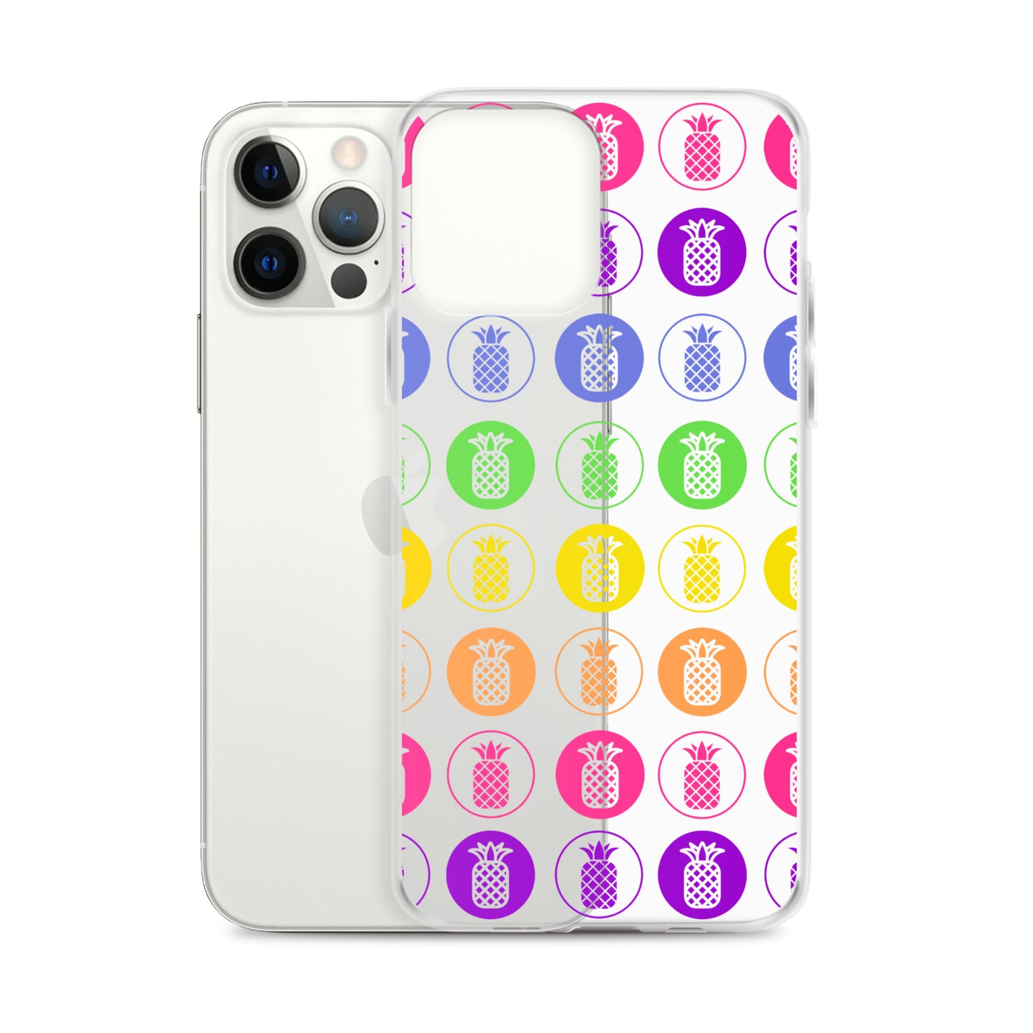 Clear Case for iPhone® Pineapple Rainbow