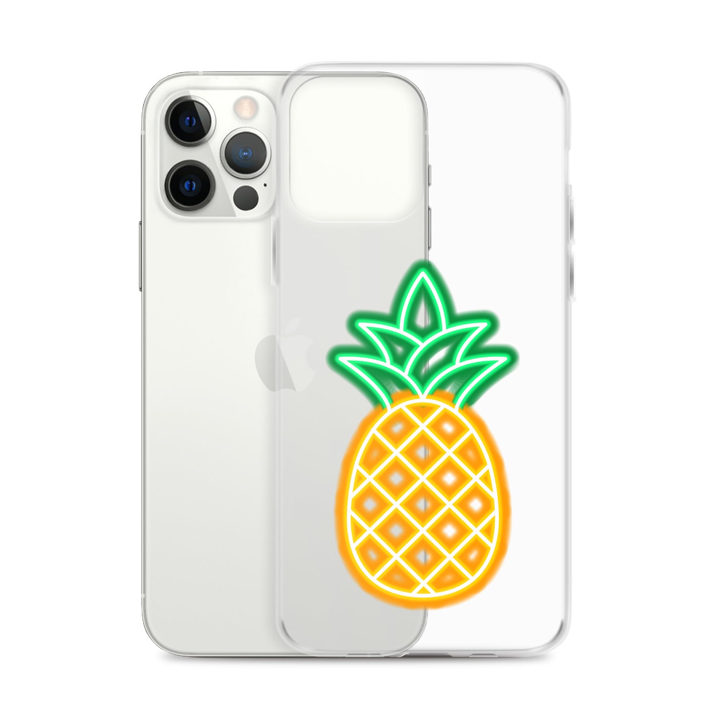 Clear Case for iPhone® Neon Pineapple