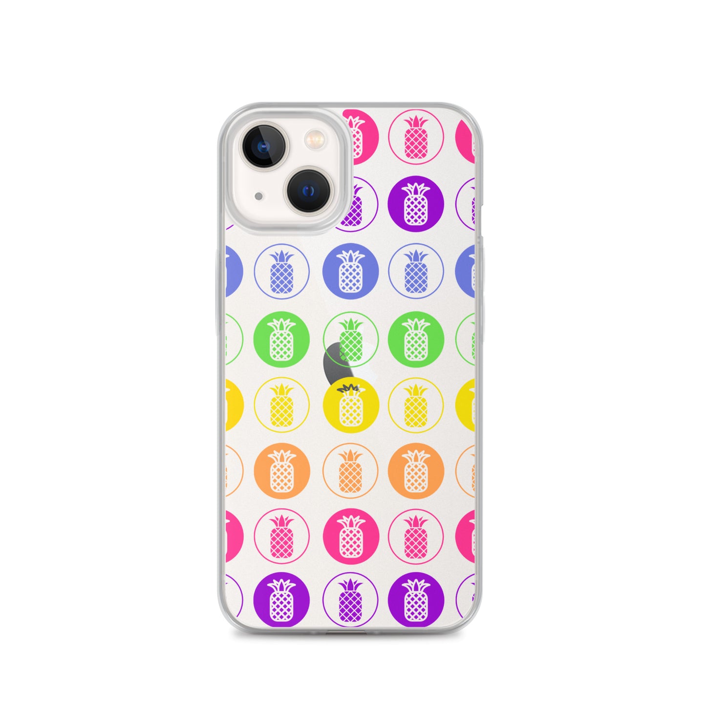 Clear Case for iPhone® Pineapple Rainbow