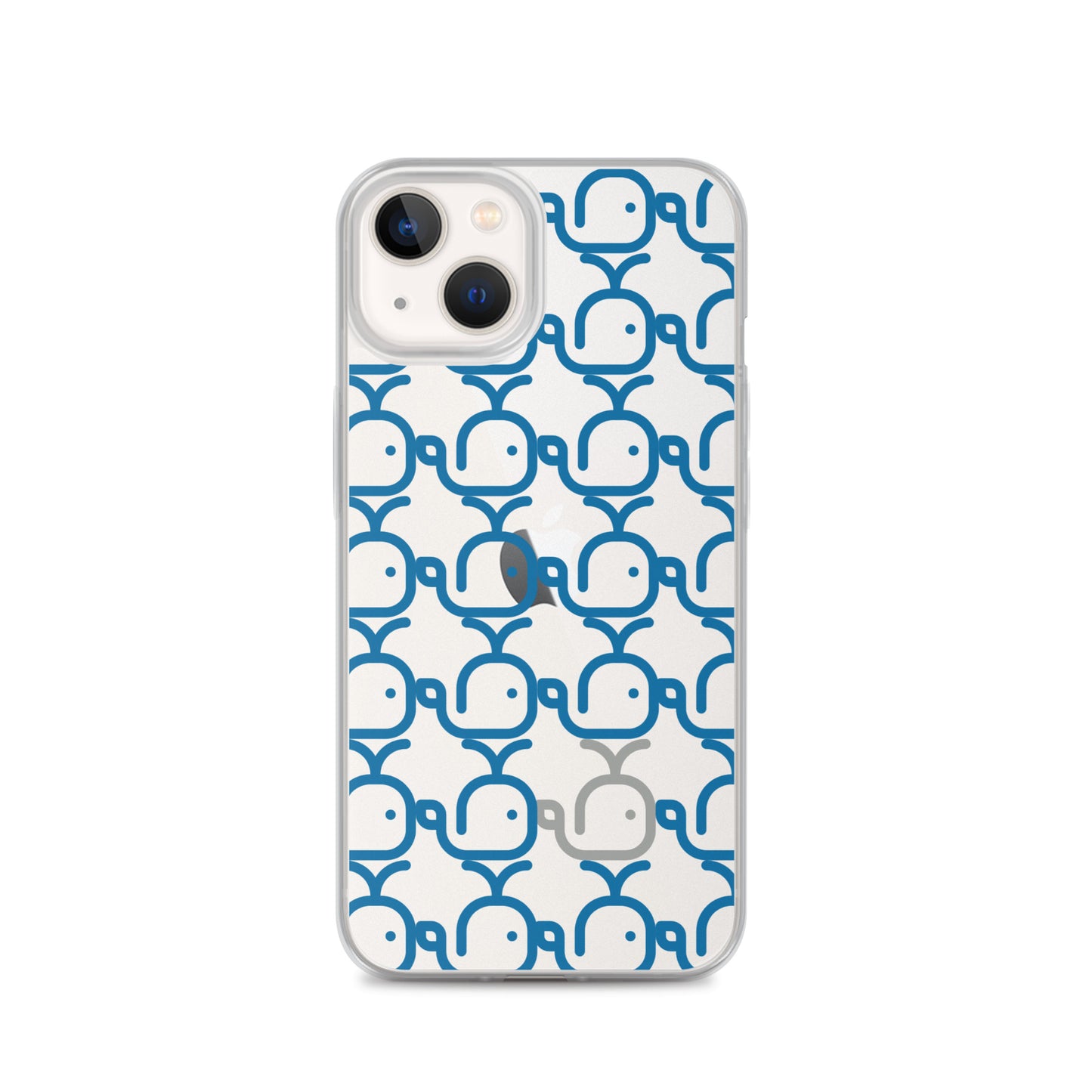 Clear Case for iPhone® Whales Blue/Grey