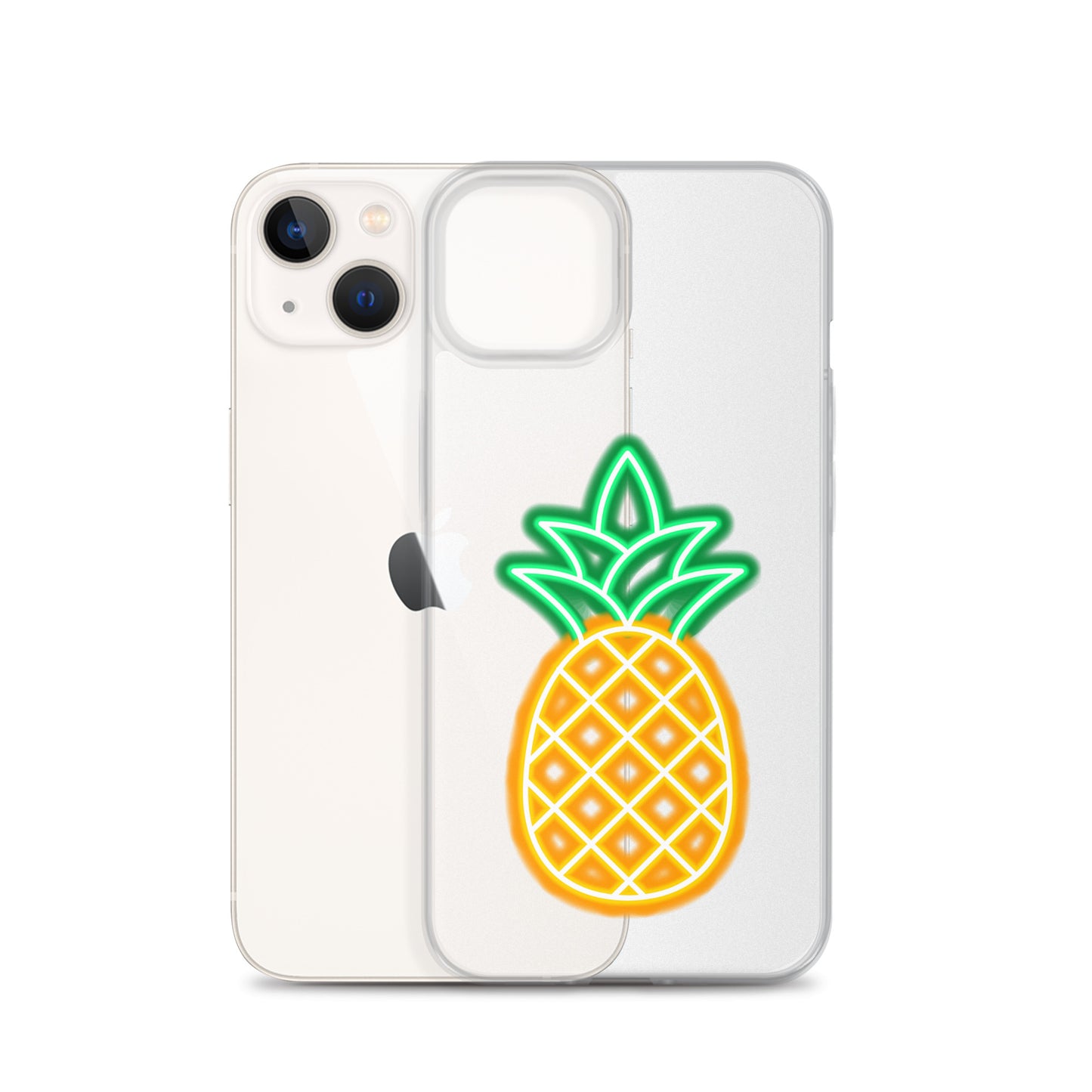 Clear Case for iPhone® Neon Pineapple