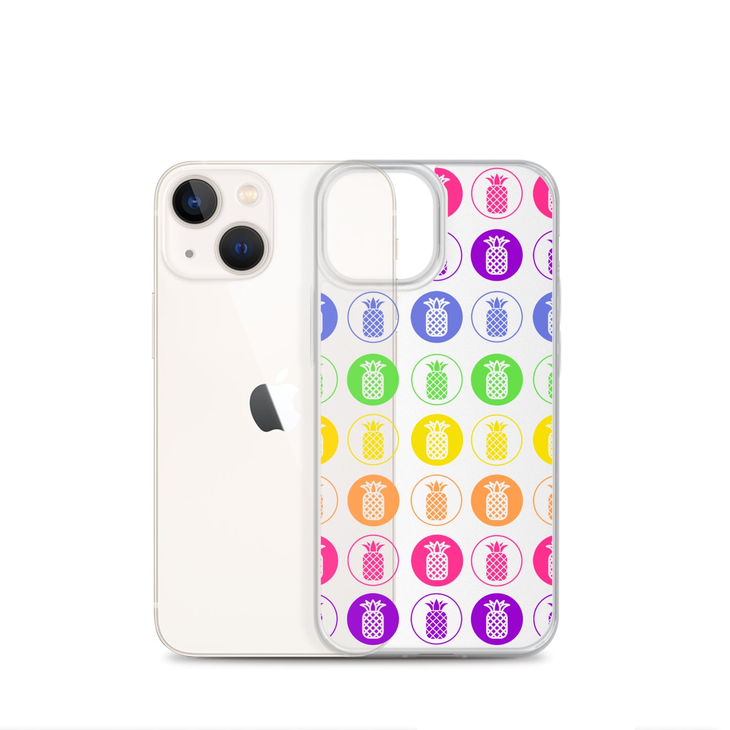 Clear Case for iPhone® Pineapple Rainbow