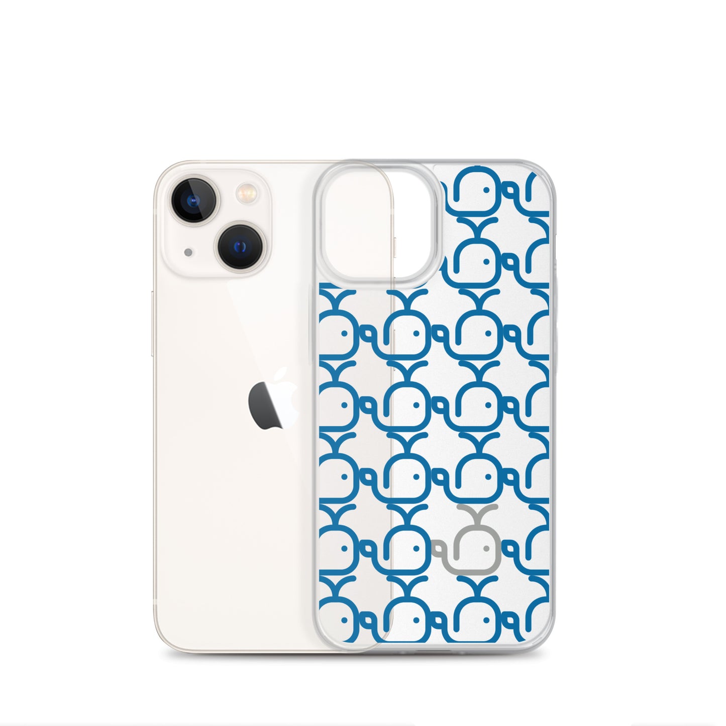 Clear Case for iPhone® Whales Blue/Grey