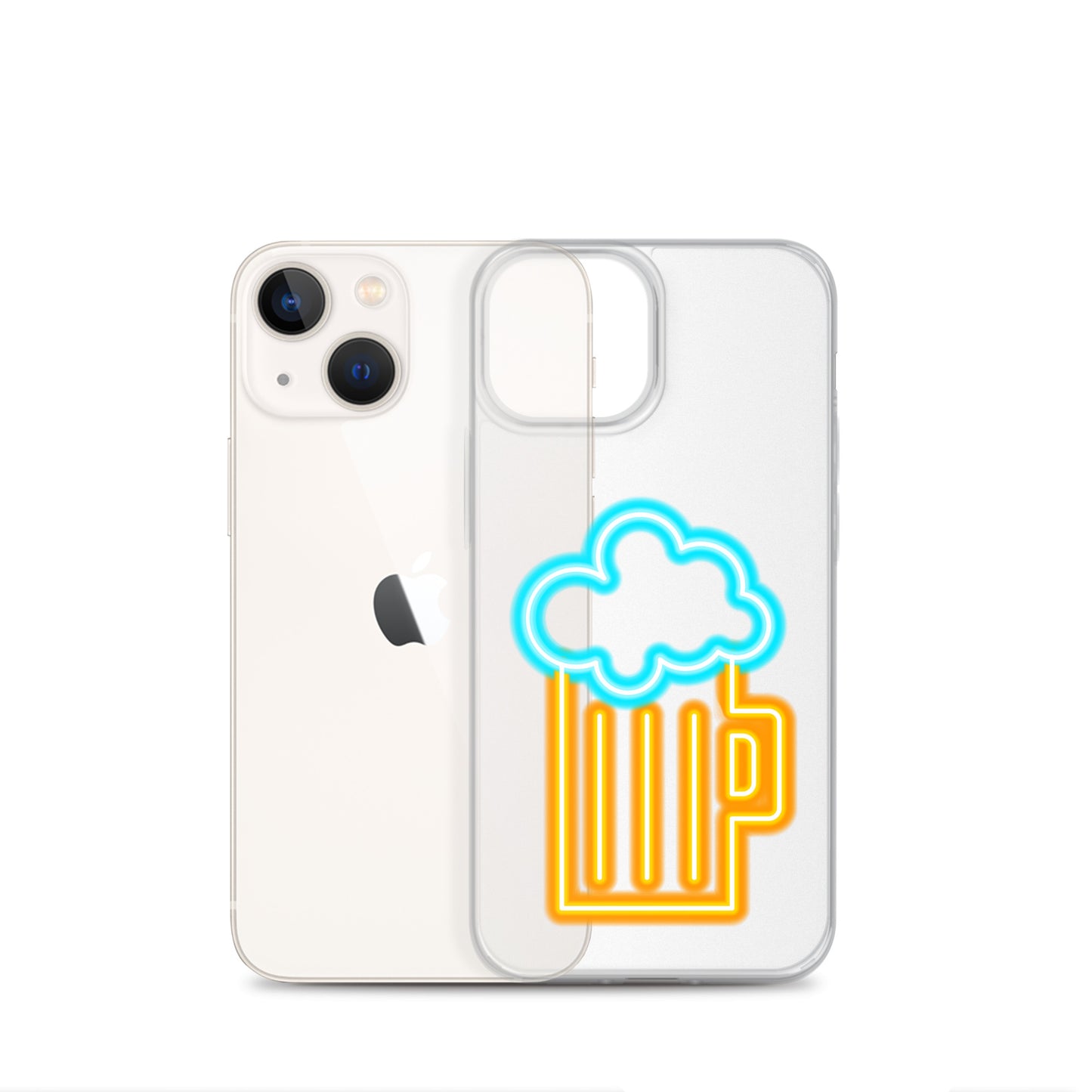 Clear Case for iPhone® Neon Beer